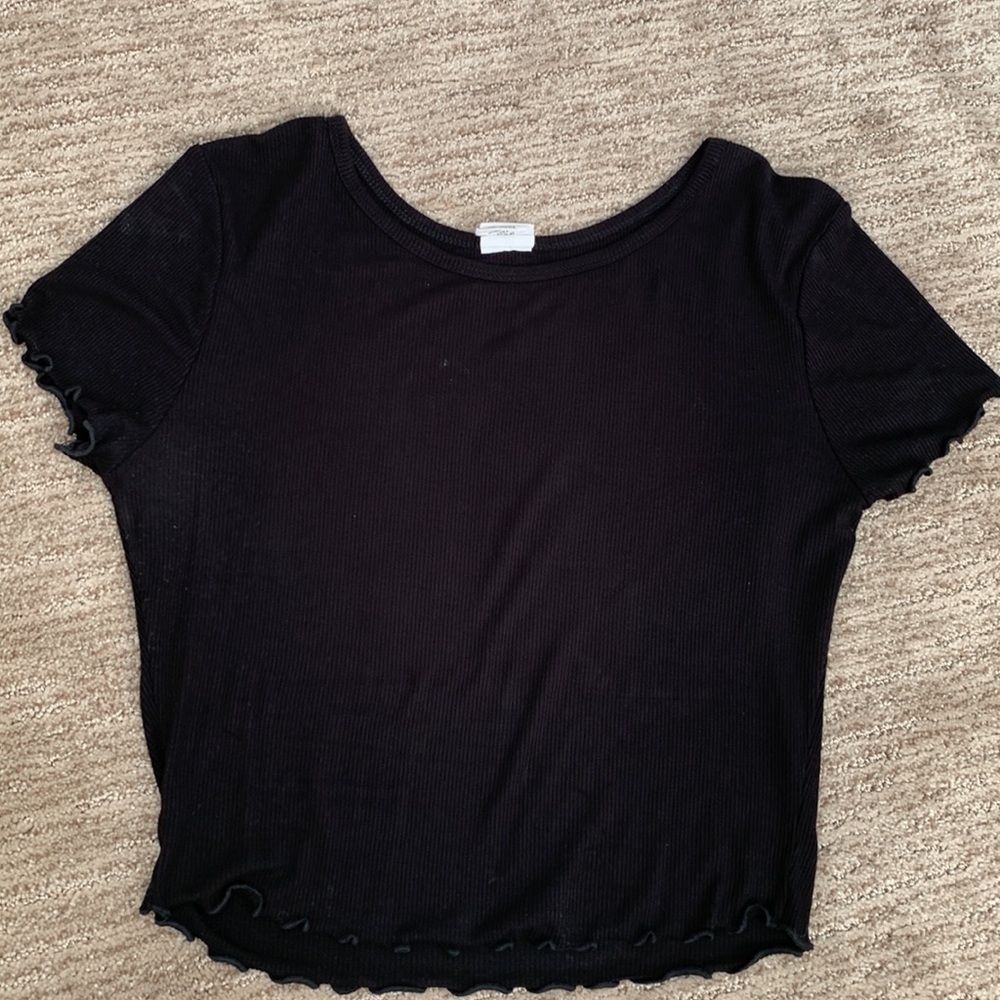 Ribbed Black baby tee